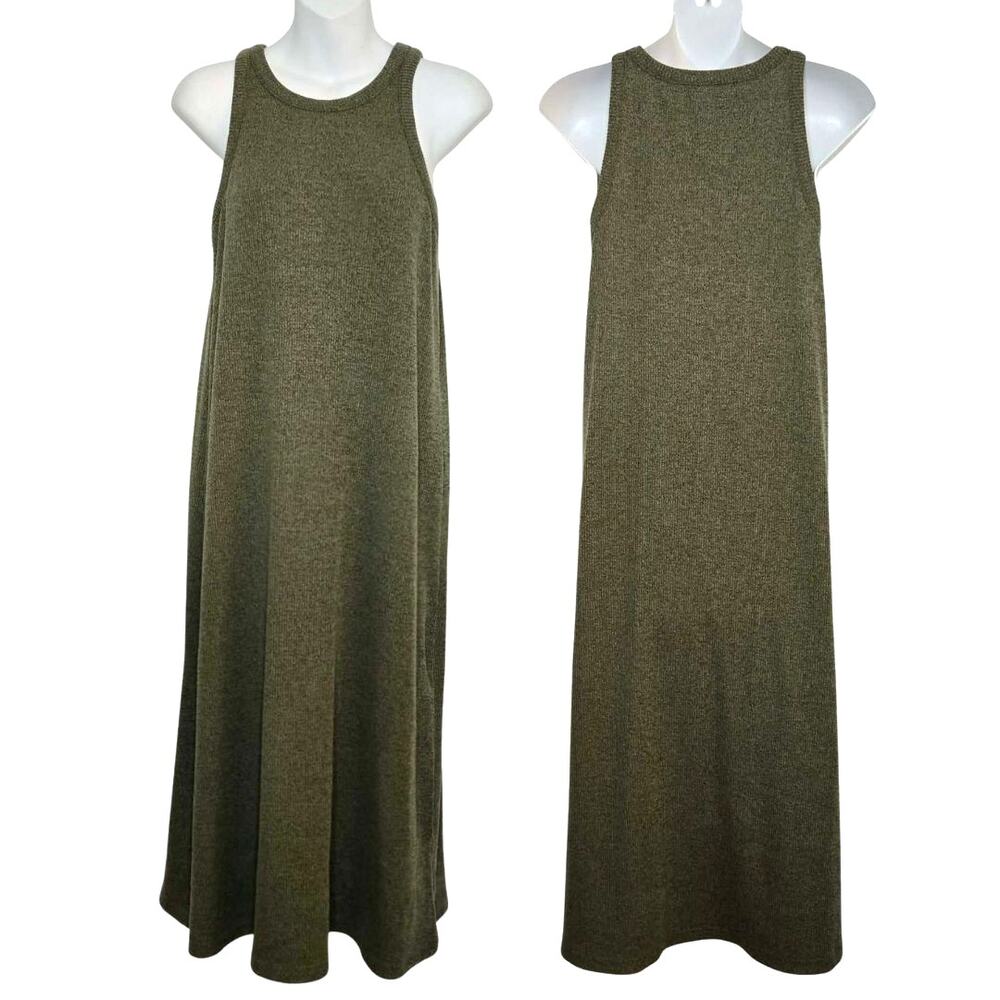 Madewell Westville Tank Midi Dress in Olive Green Size S